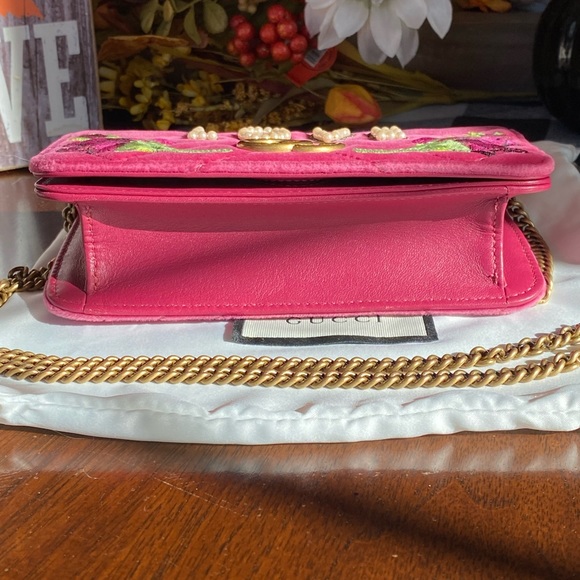 Gucci Pink Velvet Maltelasse LOVE GG Limited Edition Marmont Mini Bag NWT - Picture 7 of 12